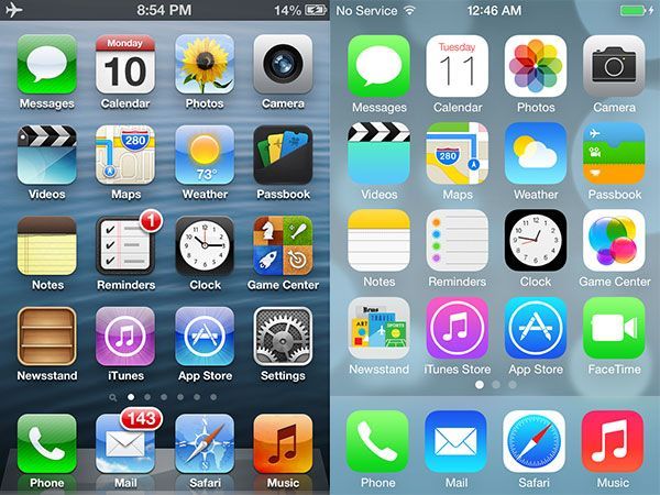 iOS 6 versus iOS 7 iPhone 1 iOS 6 versus iOS 7 iPhone 1
